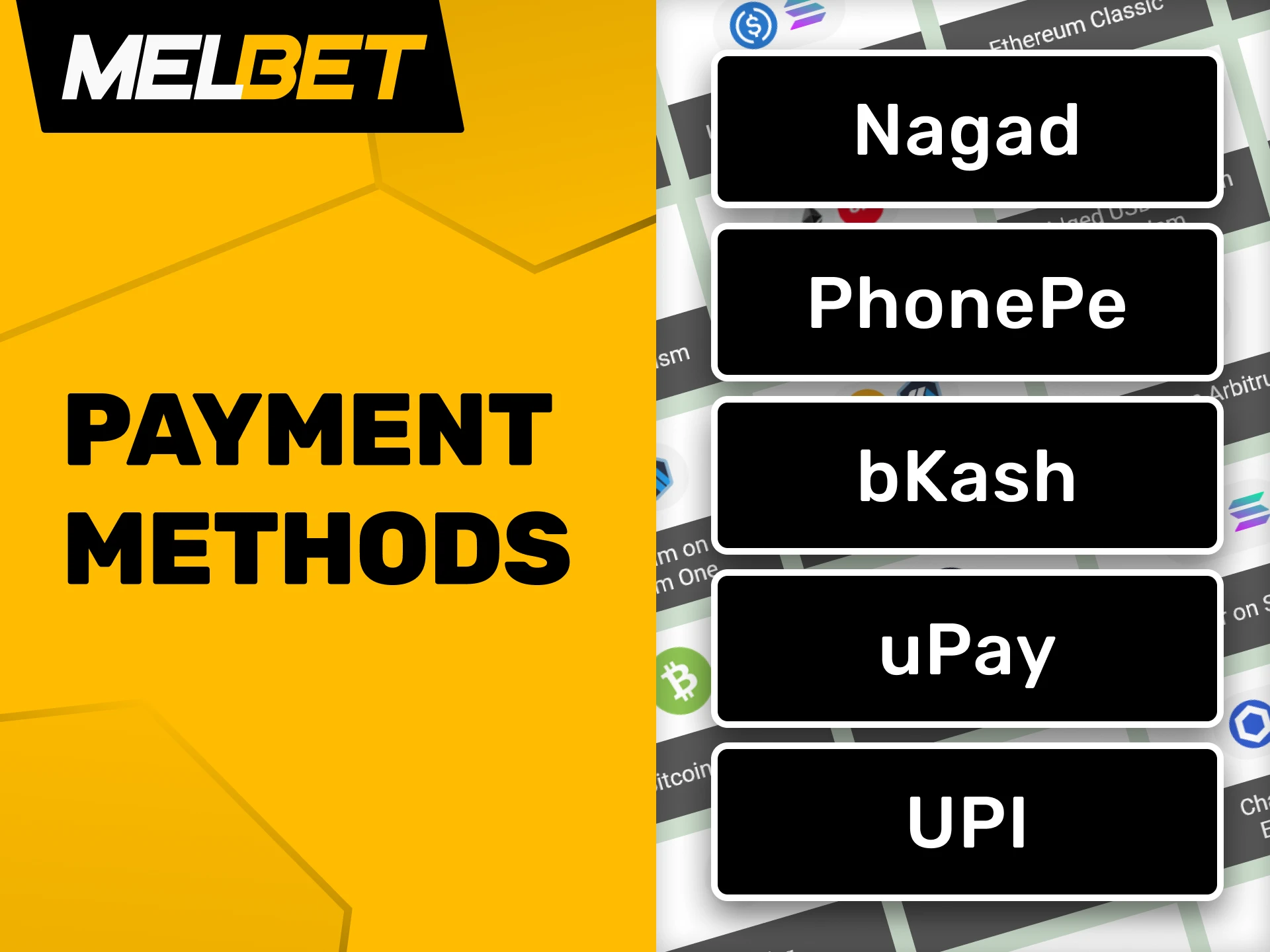 Choose a suitable payment option among the various choices provided by Melbet.