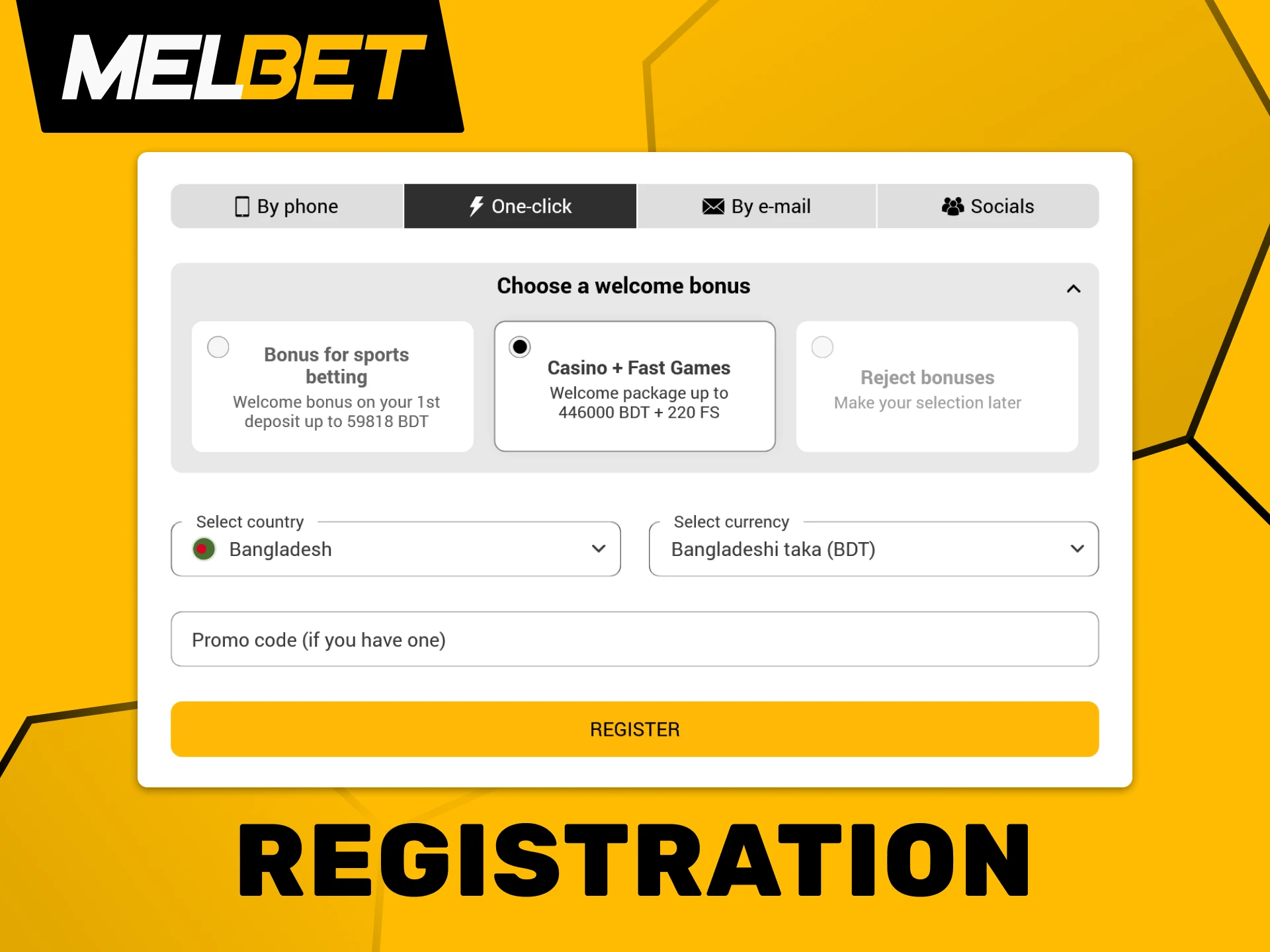 Create your account at Melbet in a few simple steps.