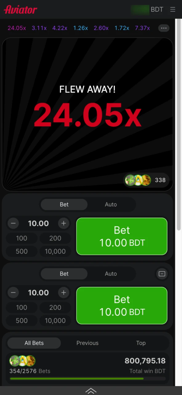 Aviator round finished on Melbet, multiplier stopped, results shown.