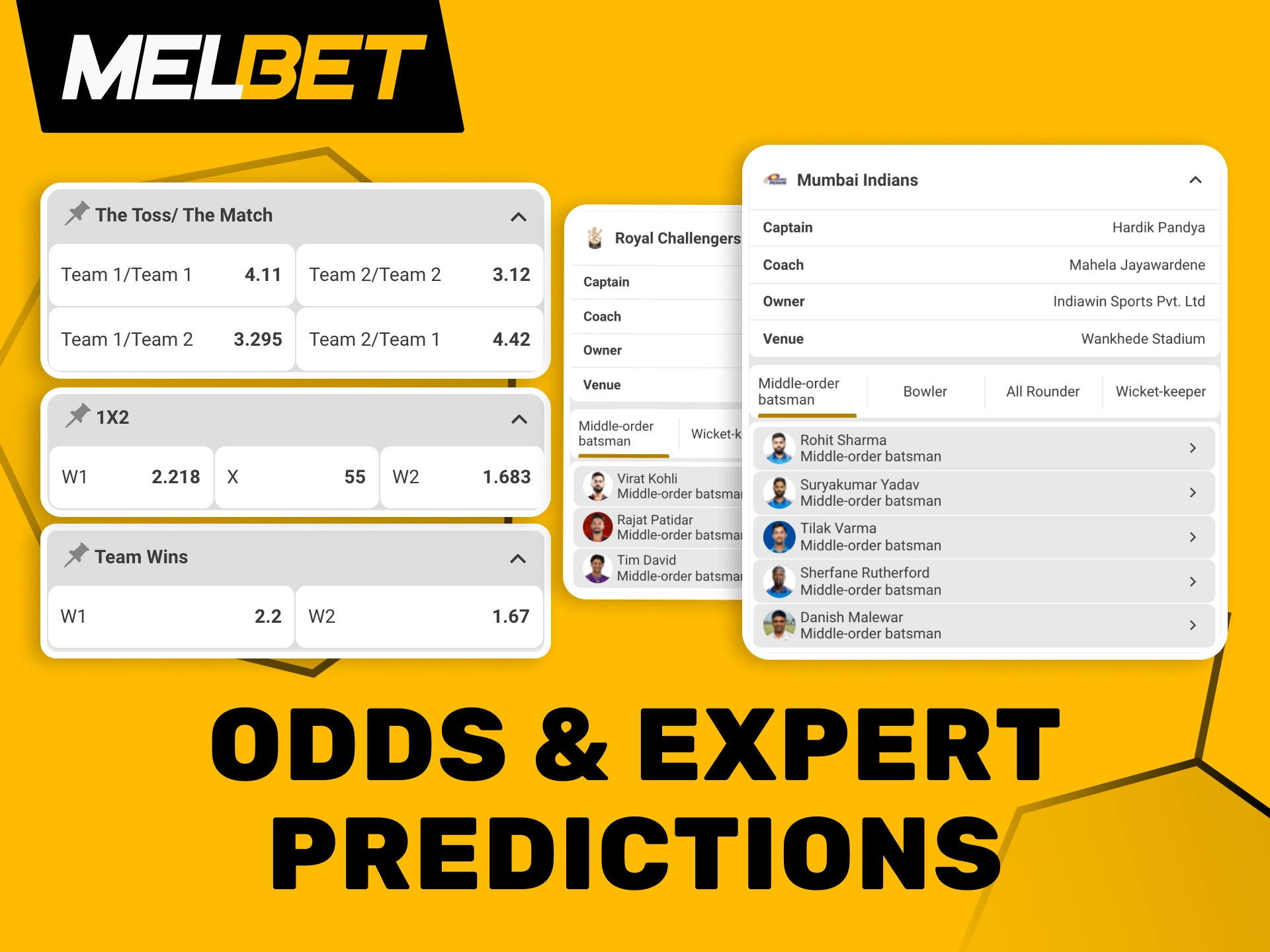 Check IPL odds on Melbet and make smarter bets with expert insights and valuable market opportunities.